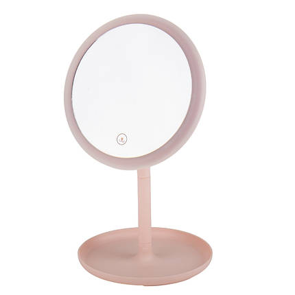 Дзеркало настільне з підсвічуванням 3 режими 30х18х16 см 9042-002 USB підзарядка. пластик VE, фото 1