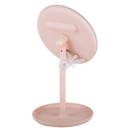 Дзеркало настільне з підсвічуванням 3 режими 30х18х16 см 9042-002 USB підзарядка. пластик VE, фото 2