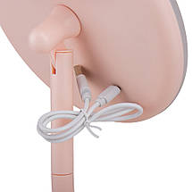 Дзеркало настільне з підсвічуванням 3 режими 30х18х16 см 9042-002 USB підзарядка. пластик VE, фото 3