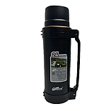 Термос вакуумний з нержавіючої сталі з ручкою SSB-A250 2.5 л Чорний Термос для гарячих та холодних напоїв, фото 6