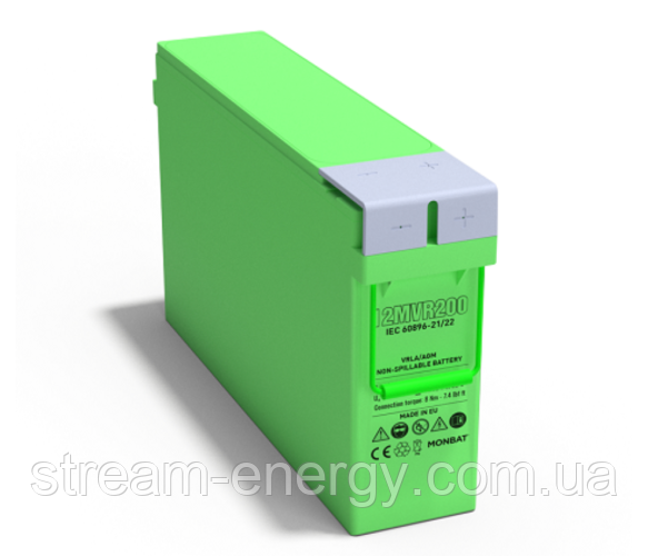 Акумуляторна батарея AGM 12V 200 Ah MONBAT FRONT TERMINAL 12MVR200