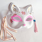 Маска Кіцуне Японської Лиси Kitsune рожева №03, 18х17 см, фото 2