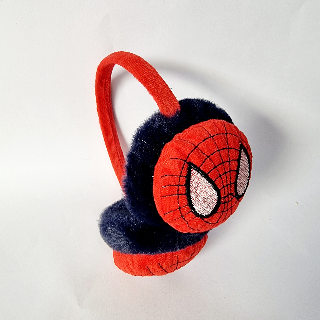 Хутряні дитячі навушники Супергерої Людина павук, об'єм 52-56 см, фото 1