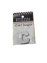 Напис на багажник буква C хром 28х24 мм
