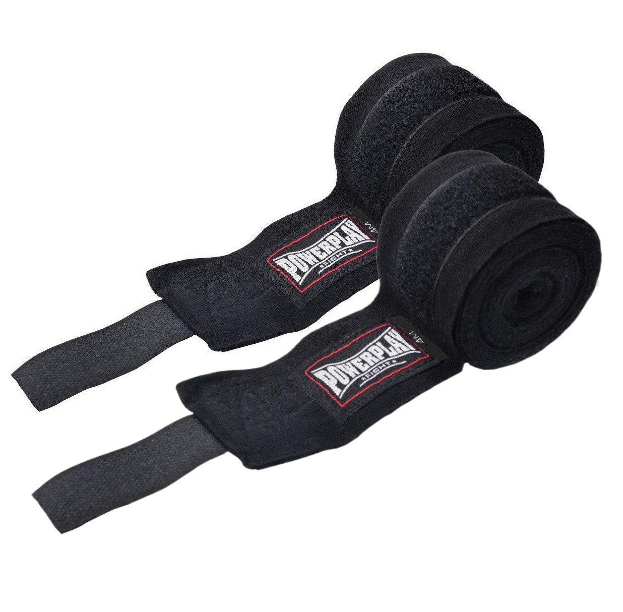 Боксерські бинти PowerPlay PP_3047 еластичні, чорні, Lycra (спандекс) 4,5 м