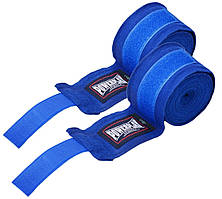 Боксерські бинти PowerPlay PP_3047 еластичні, сині, Lycra (спандекс) 4 м