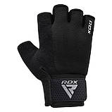 Рукавички для фітнесу RDX W1 Half Plus, чоловічі, M (обхват 18-20 см), бавовна/нейлон, Чорні - комфорт і захист для тренувань, фото 3