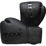Боксерські рукавиці RDX F6 Чорні 14 унцій (397г.) для спортсменів 80-90 кг + капа, фото 5