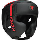 Боксерський шолом RDX F6, Чорний, розмір M (обхват голови 54-56 см), капа в комплекті для додаткового захисту, фото 3