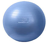М'яч для фітнесу (фітбол) PowerPlay PP_4001, Ø65 см, синій - для зросту 160-180 см, навантаження до 150 кг., фото 3