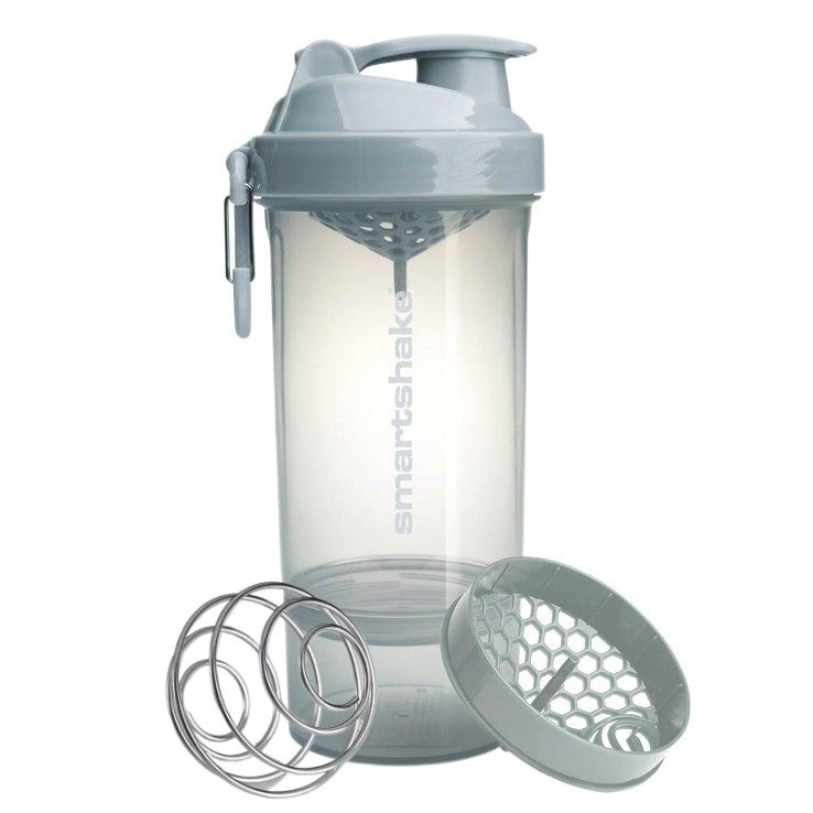 Шейкер спортивний SmartShake Original2GO One, 800 мл, із сіточкою та контейнером, сірий, BPA-free