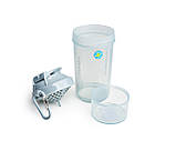 Шейкер спортивний SmartShake Original2GO One, 800 мл, із сіточкою та контейнером, сірий, BPA-free, фото 5