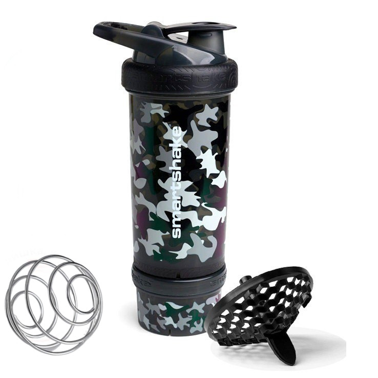 Шейкер спортивний SmartShake Revive, 750 мл, пластик (PC5), із сіточкою та контейнером, чорний, BPA-free
