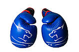 Боксерські рукавиці PowerPlay 3018 Сині 14 унцій (397г.) для спортсменів 80-90 кг., фото 4