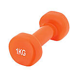 Гантель для фітнесу PowerPlay PP_4103, вінілова, кругла, 1 кг, Помаранчева (1 шт.), фото 3