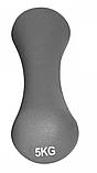Гантелі для фітнесу PowerPlay PP_4126, неопренові, круглі, 2×5 кг, Сірі (набір 2 шт.), фото 5