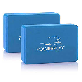 Набір блоків для йоги PowerPlay PP_4006, Сині, EVA піна, 23×15×7,6 см, 100 г (2 шт.)