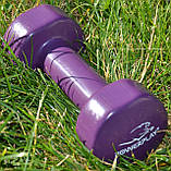 Гантель для фітнесу PowerPlay PP_4125, вінілова, кругла, 2,5 кг, Фіолетова (1 шт.), фото 9