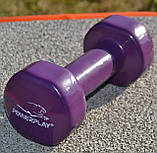 Гантель для фітнесу PowerPlay PP_4125, вінілова, кругла, 2,5 кг, Фіолетова (1 шт.), фото 8