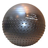 М'яч для фітнесу (фітбол) PowerPlay PP_4003, Ø75 см, сірий - для зросту 180-195 см, навантаження до 150 кг., фото 8