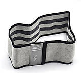 Резинка для фітнесу PowerPlay PP-4111, тканева, Сіра, опір 25-30 кг – для фітнесу та реабілітації, фото 2