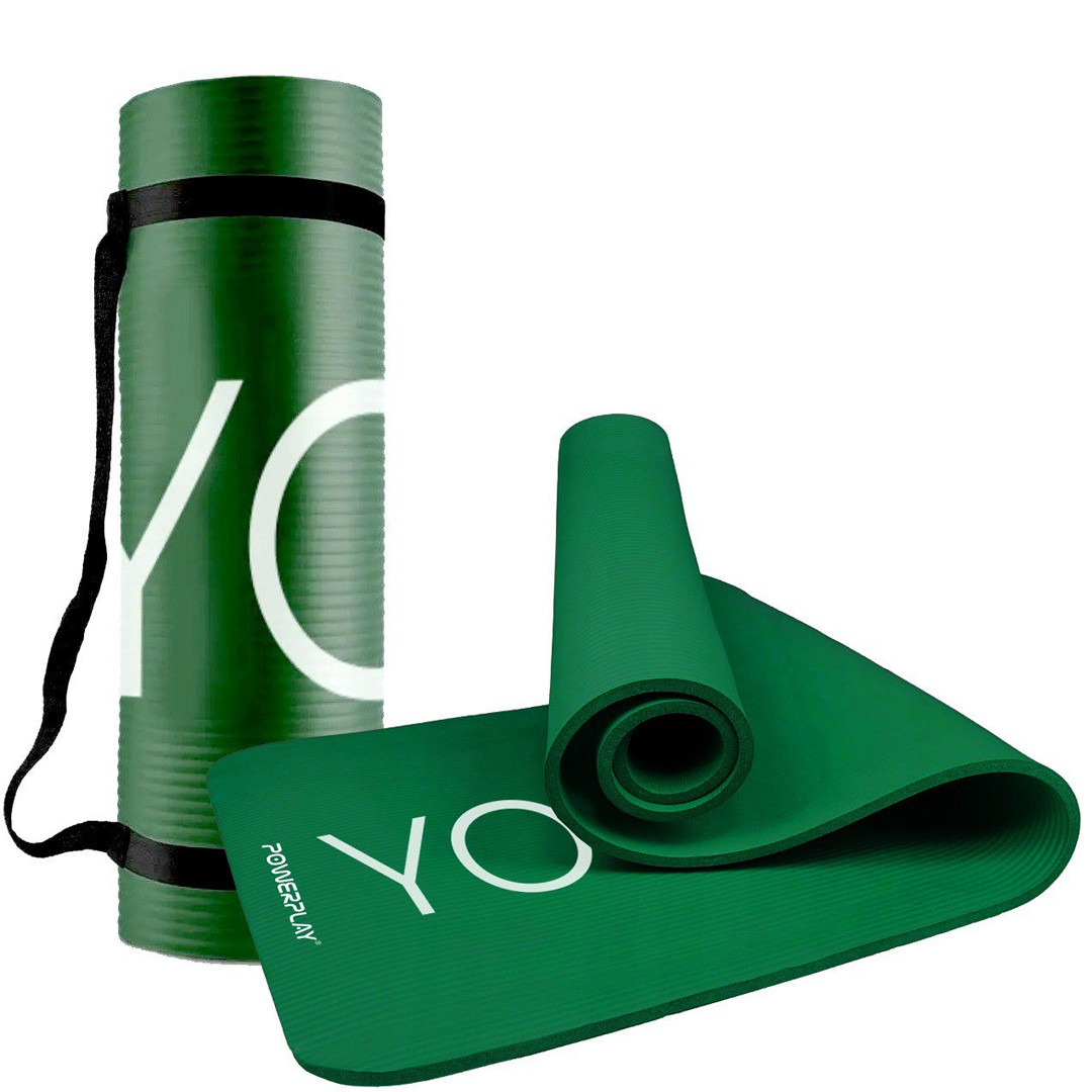 Килимок для йоги та фітнесу PowerPlay PP_4151 - протиковзкий, чорний, 183×61×1.5 см, NBR, легкий, фото 1