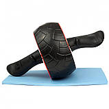 Колесо для преса PowerPlay PP_4326 зі зворотним механізмом, Ø18 см, чорне, + килимок для колін, фото 3