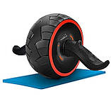 Колесо для преса PowerPlay PP_4326 зі зворотним механізмом, Ø18 см, чорне, + килимок для колін, фото 4