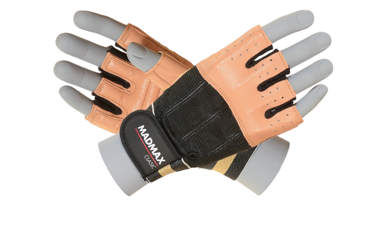 Рукавички для фітнесу MadMax MFG-248, чоловічі, XL (обхват 22-23 см) натуральна шкіра, Коричневі - комфорт і захист для тренувань