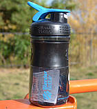 Шейкер спортивний BlenderBottle SportMixer, 590 мл, тритан, з вінчиком, чорний, BPA-free, герметичний, фото 5