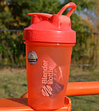 Шейкер спортивний BlenderBottle Classic Loop, 590 мл, пластик (PC5), з вінчиком, кораловий, BPA-free, фото 3
