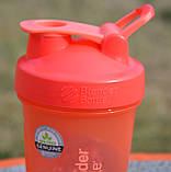 Шейкер спортивний BlenderBottle Classic Loop, 590 мл, пластик (PC5), з вінчиком, кораловий, BPA-free, фото 6