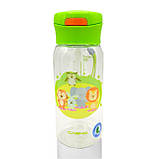 Дитяча пляшка для води CASNO KXN-1195, 400 мл, зелена, BPA-free, герметична, з пластика з трубочкою, фото 3
