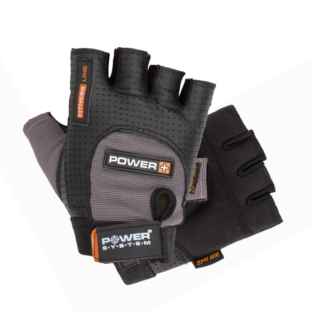Рукавички для фітнесу Power System PS-2500, чоловічі, XXL (обхват 23-25 см), екошкіра, Сірі - комфорт і захист для тренувань