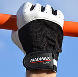 Рукавички для фітнесу MadMax MFG-248, чоловічі, S (обхват 17-19 см) натуральна шкіра, Білі - комфорт і захист для тренувань, фото 11