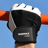 Рукавички для фітнесу MadMax MFG-444, чоловічі, XXL (обхват 23-25см) натуральна шкіра, Чорні - комфорт і захист для тренувань, фото 10
