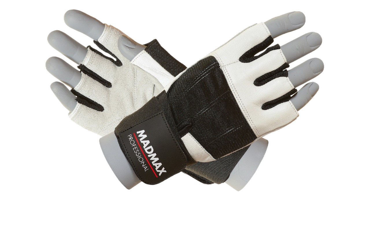 Рукавички для фітнесу MadMax MFG-269, чоловічі, XXL (обхват 23-25см) натуральна шкіра, Білі - комфорт і захист для тренувань