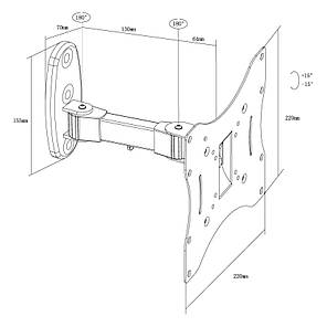 Кронштейн настінний X-Digital STEEL SA225 Black, фото 3