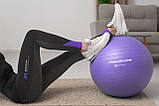 М'яч для фітнесу (фітбол) Power System PS_4011, Ø55 см, фіолетовий - для зросту 150-160 см, навантаження до 400 кг., фото 5