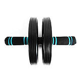 Колесо для преса U-Powex UP_1000 - посилене, до 150 кг, Ø18.5 см, чорне, подвійне колесо, фото 4