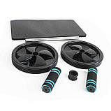 Колесо для преса U-Powex UP_1000 - посилене, до 150 кг, Ø18.5 см, чорне, подвійне колесо, фото 5