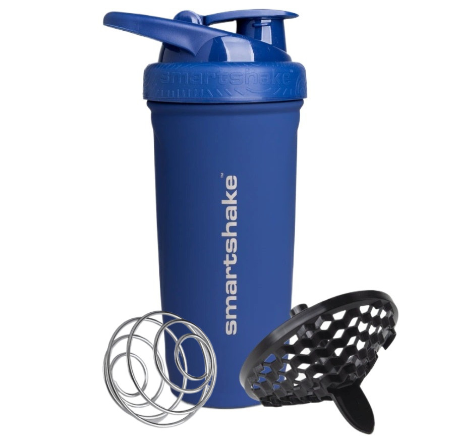 Шейкер спортивний SmartShake Reforce, 900 мл, з нержавіючої сталі, із сіточкою, синій, герметичний