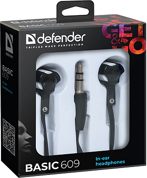 Навушники Defender Basic-609 Black/White (63609), фото 3