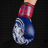 Боксерські рукавиці Phantom Muay Thai Сині 16 унцій (454г.) для спортсменів 90-100 кг + бинти, фото 9