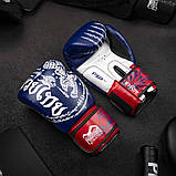 Боксерські рукавиці Phantom Muay Thai Сині 16 унцій (454г.) для спортсменів 90-100 кг + бинти, фото 11