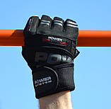 Рукавички для фітнесу Power System PS-2800, чоловічі, M (обхват 21-22 см), екошкіра, Чорні - комфорт і захист для тренувань, фото 8