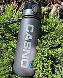 Спортивна пляшка для води CASNO KXN-1184, 1050 мл, сірий колір, BPA-free, герметична, з пластика, фото 3