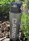 Спортивна пляшка для води CASNO KXN-1184, 1050 мл, сірий колір, BPA-free, герметична, з пластика, фото 7