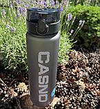 Спортивна пляшка для води CASNO KXN-1184, 1050 мл, сірий колір, BPA-free, герметична, з пластика, фото 9