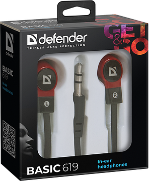 Навушники Defender Basic-619 Black/Red (63619), фото 3